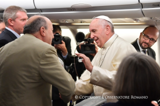 6-Apostolic Journey to Myanmar and Bangladesh: Greeting to journalists on the flight to Myanmar 