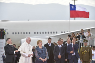 4-Viagem Apostólica ao Chile: Cerimônia de boas-vindas