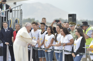 5-Viaje apostólico a Chile: Ceremonia de bienvenida