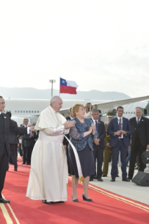 6-Viagem Apostólica ao Chile: Cerimônia de boas-vindas