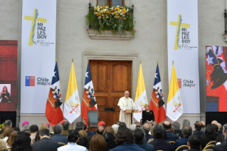 7-Viaje apostólico a Chile: Encuentro con las autoridades, la sociedad civil y el cuerpo diplomático