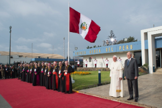 7-Viagem Apostólica ao Peru: Cerimônia de boas-vindas