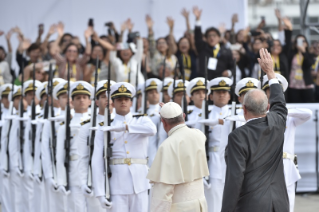 5-Viaje apostólico a Perú: Ceremonia de bienvenida