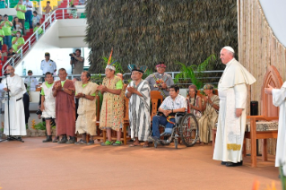 23-Apostolic Journey to Peru: Meeting with indigenous people of the Amazon Region 