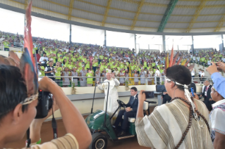 4-Apostolic Journey to Peru: Meeting with indigenous people of the Amazon Region