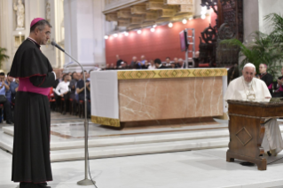 0-Visite pastorale au diocèse de Palerme : Rencontre avec le clergé, les religieux et les séminaristes 
