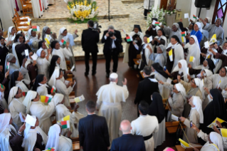 5-Apostolic Journey to Madagascar: Midday Prayer in the Monastery of the Discalced Carmelites  