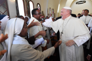 20-Apostolic Journey to Madagascar: Midday Prayer in the Monastery of the Discalced Carmelites  