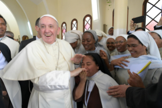 29-Apostolic Journey to Madagascar: Midday Prayer in the Monastery of the Discalced Carmelites  