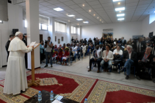 10-Apostolische Reise nach Marokko: Begegnung mit Migranten 