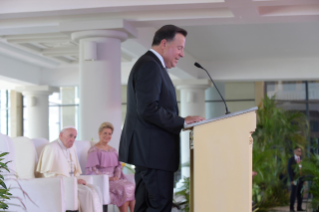 2-Viaggio Apostolico a Panama: Incontro con le Autorità, con il Corpo Diplomatico e con Rappresentanti della Società