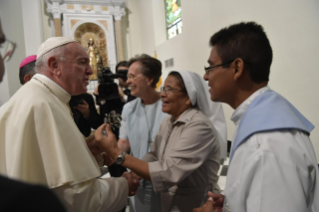11-Apostolic Journey to Panama: Holy Mass with the dedication of the altar of the Cathedral Basilica of Santa Maria la Antigua with priests, consecrated persons and lay movements