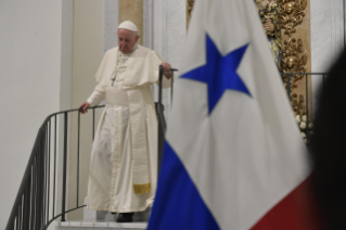3-Voyage apostolique au Panama : Messe et dédicace de l&#x2019;autel de la basilique Santa Maria la Antigua avec les prêtres, les consacrés et les mouvements laïcs
