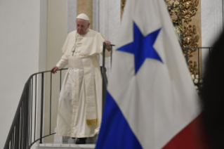 3-Viaggio Apostolico a Panama: Santa Messa con la dedicazione dell&#x2019;altare della Cattedrale Basilica di Santa Maria la Antigua con Sacerdoti, Consacrati e Movimenti Laicali