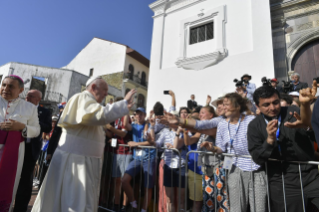 16-Voyage apostolique au Panama : Messe et dédicace de l&#x2019;autel de la basilique Santa Maria la Antigua avec les prêtres, les consacrés et les mouvements laïcs