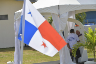 23-Apostolic Journey to Panama: Penitential liturgy with young detainees in the Centro de Cumplimiento de Menores Las Garzas de Pacora