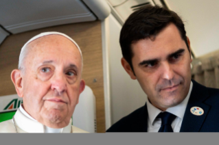 0-Apostolische Reise nach Panama: Grussworte des Heiligen Vaters an die Journalisten auf dem Flug nach Panama