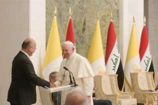 17-Voyage apostolique en Irak : Rencontre avec les autorités, la société civile et le corps diplomatique
