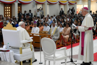 0-Viaje apostólico a Baréin: Encuentro de oración con los obispos, sacerdotes, consagrados, seminaristas y agentes pastorales