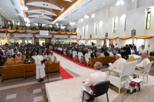 10-Apostolic Journey to the Kingdom of Bahrain: Prayer Meeting and Angelus with Bishops, Priests, Consecrated Persons, Seminarians and Pastoral Workers  