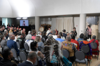 7-Viaggio Apostolico in Canada: Incontro con le Autorità Civili, con i rappresentanti delle Popolazioni Indigene e con il Corpo Diplomatico presso la "Citadelle de Québec"