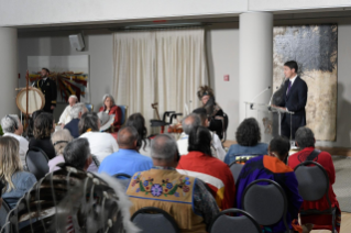 12-Viaje apostólico a Canadá: Encuentro con las autoridades civiles, los representantes de los pueblos indígenas y el Cuerpo Diplomático