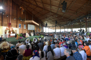 15-Viaje apostólico a Canadá: Participación en la peregrinación al Lago de Santa Ana y Liturgia de la Palabra