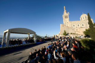 6-Apostolic Journey to Marseille: Moment of Reflection with Religious Leaders near the Memorial dedicated to sailors and migrants lost at sea 