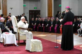 9-Apostolische Reise in die Mongolei: Begegnung mit Bischöfen, Priestern, Missionaren, Personen des geweihten Lebens und pastoralen Mitarbeitern 