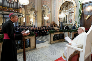 20-Viagem Apostólica a Ajácio: Oração do Ângelus com os Bispos, Sacerdotes, Diáconos, Consagrados e Consagradas e Seminaristas