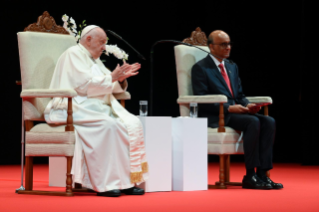 7-Viaggio Apostolico a Singapore: Incontro con le Autorità, con la Società Civile e con il Corpo Diplomatico  