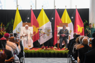 3-Viaje apostólico a Papúa Nueva Guinea: Encuentro con las autoridades, la sociedad civil y el cuerpo diplomático 