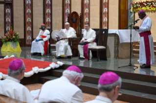 7-Viaje apostólico a Papúa Nueva Guinea: Encuentro con los obispos de Papúa Nueva Guinea y de las Islas Salomón, sacerdotes, diáconos, personas consagradas, seminaristas y catequistas  