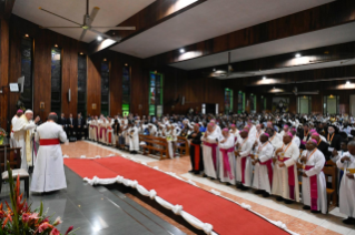 19-Viaje apostólico a Papúa Nueva Guinea: Encuentro con los obispos de Papúa Nueva Guinea y de las Islas Salomón, sacerdotes, diáconos, personas consagradas, seminaristas y catequistas  