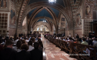19-Besuch von Papst Franziskus in Assisi zum Weltgebetstag für den Frieden “Durst nach Frieden. Religionen und Kulturen im Dialog”