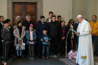 5-The Holy Father meets a group of refugees from Lesbos (Greece)
