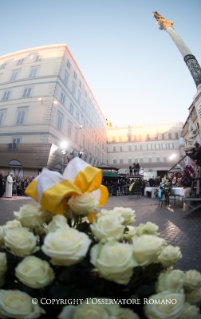 0-Gebet an der Mariensäule auf dem Spanischen Platz in Rom zum Hochfest Mariä Empfängnis (8. Dezember 2014)