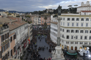 6-Hochfest der ohne Erbsünde empfangenen Jungfrau und Gottesmutter Maria  – Gebet vor der Mariensäule auf dem Spanischen Platz