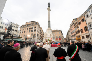 0-Hochfest der ohne Erbsünde empfangenen Jungfrau und Gottesmutter Maria – Gebet vor der Mariensäule auf dem Spanischen Platz