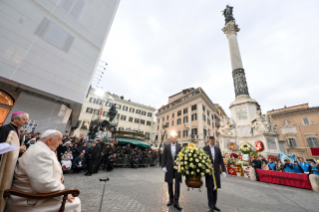 1-Hochfest der ohne Erbsünde empfangenen Jungfrau und Gottesmutter Maria – Gebet vor der Mariensäule auf dem Spanischen Platz