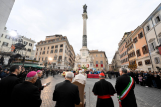 5-Hochfest der ohne Erbsünde empfangenen Jungfrau und Gottesmutter Maria – Gebet vor der Mariensäule auf dem Spanischen Platz