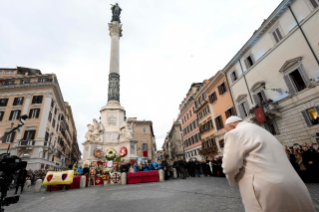 14-Hochfest der ohne Erbsünde empfangenen Jungfrau und Gottesmutter Maria – Gebet vor der Mariensäule auf dem Spanischen Platz