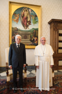 8-Papstaudienz für den italienischen Staatspräsidenten Sergio Mattarella