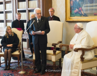 10-Papstaudienz für den italienischen Staatspräsidenten Sergio Mattarella