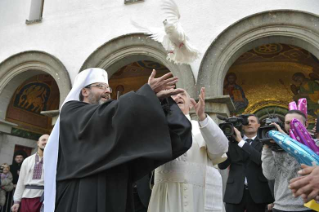 33-Visite du Saint-Père à la basilique Sainte-Sophie de Rome et rencontre avec la communauté grecque-catholique ukrainienne