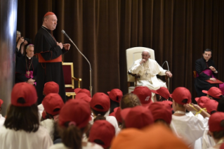 1-To children participating in the &#x201c;Children&#x2019;s Train&#x201d; initiative organized by the Pontifical Council for Culture