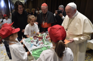 3-To children participating in the &#x201c;Children&#x2019;s Train&#x201d; initiative organized by the Pontifical Council for Culture