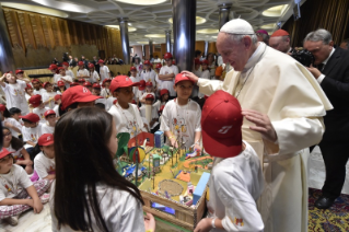 2-To children participating in the &#x201c;Children&#x2019;s Train&#x201d; initiative organized by the Pontifical Council for Culture