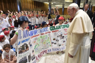 12-To children participating in the &#x201c;Children&#x2019;s Train&#x201d; initiative organized by the Pontifical Council for Culture