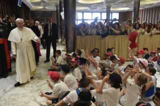 11-To children participating in the &#x201c;Children&#x2019;s Train&#x201d; initiative organized by the Pontifical Council for Culture